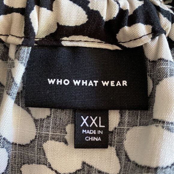 Z WHO WHAT WEAR Womens XXL Tunic Top Black Animal Print 3/4 Bell Sleeve V Neck - Picture 8 of 9